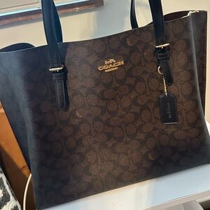 Coach Dark Brown Signature Tote